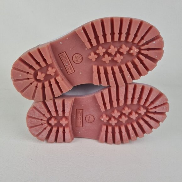 Timberland 6In Classic TODDLER Casual Boots Outdoors White Leather - Picture 8 of 9